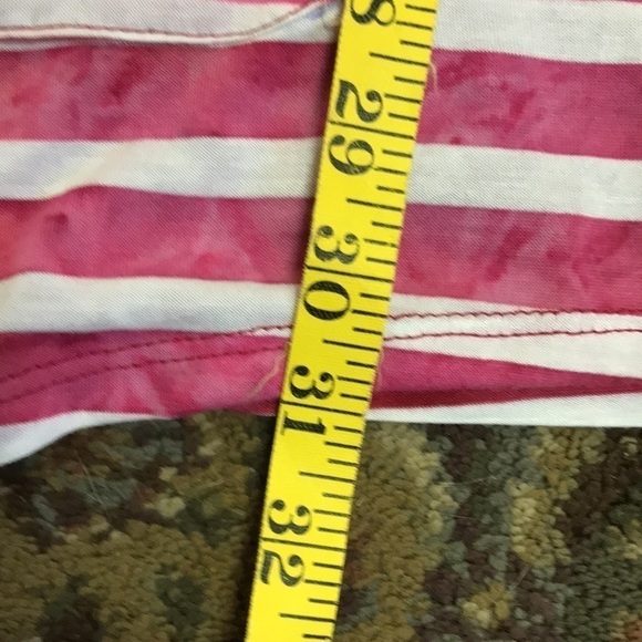Chacha Vente NWT Women’s Top Long Tee Red white Tie dye Bleached look Size M - Picture 11 of 11